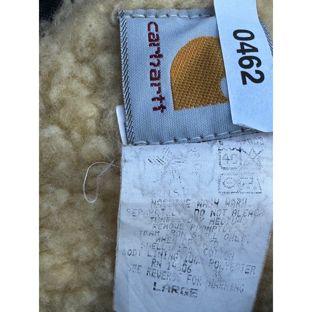 Carhartt Mens Black Sherpa Lined Duck Canvas Workwear Vest Large V02 BLK - Picture 3 of 8